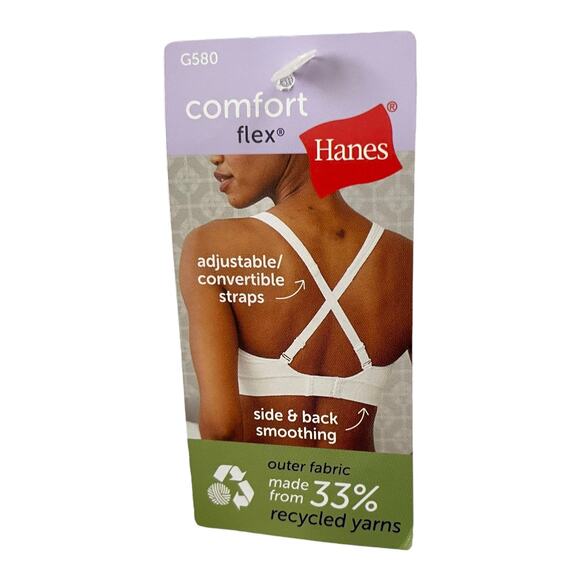 Hanes Womens Size XL Comfort Flex Fit Unlined Seamless Wireless Convertable Bra - Picture 6 of 8